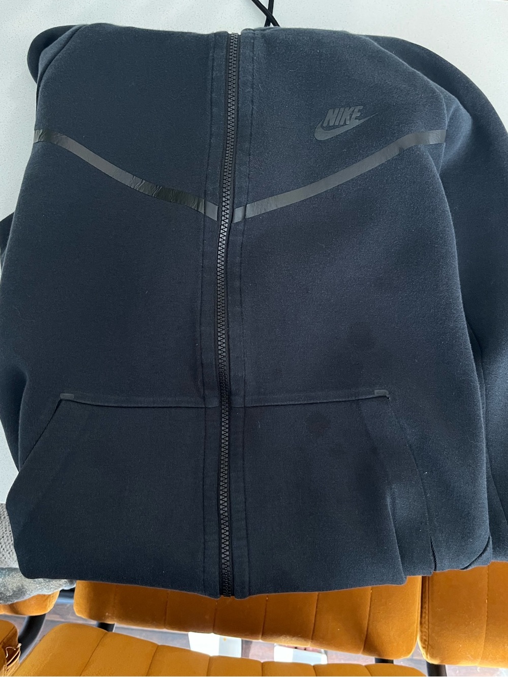 Nike tech hoodie Black Lightweight Full-Zip Shirt Jacket mens *flawed